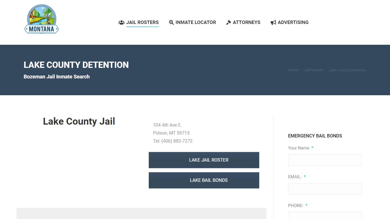 Find an Inmate in Lake County Jail - MONTANA JAIL ROSTER