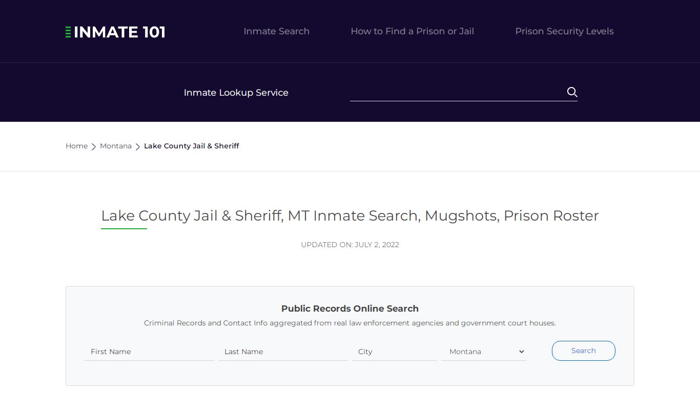 Lake County Jail & Sheriff, MT Inmate Search, Mugshots ...